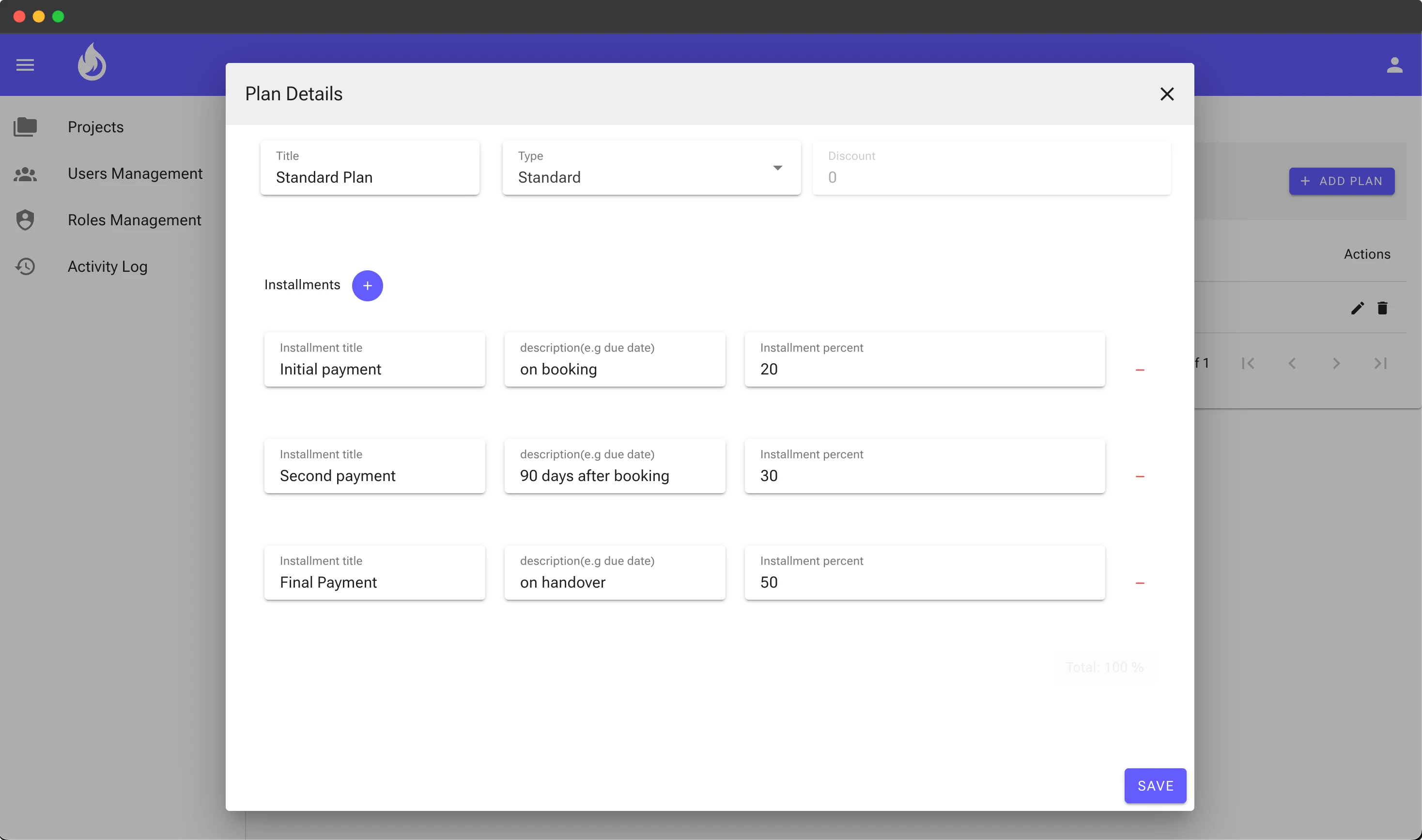 Custom Payment Plan Designer